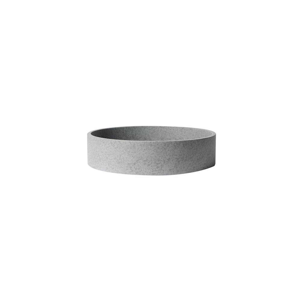17" Round Solid Concrete Gray Matte Above Mount Bathroom Sink. Picture 9