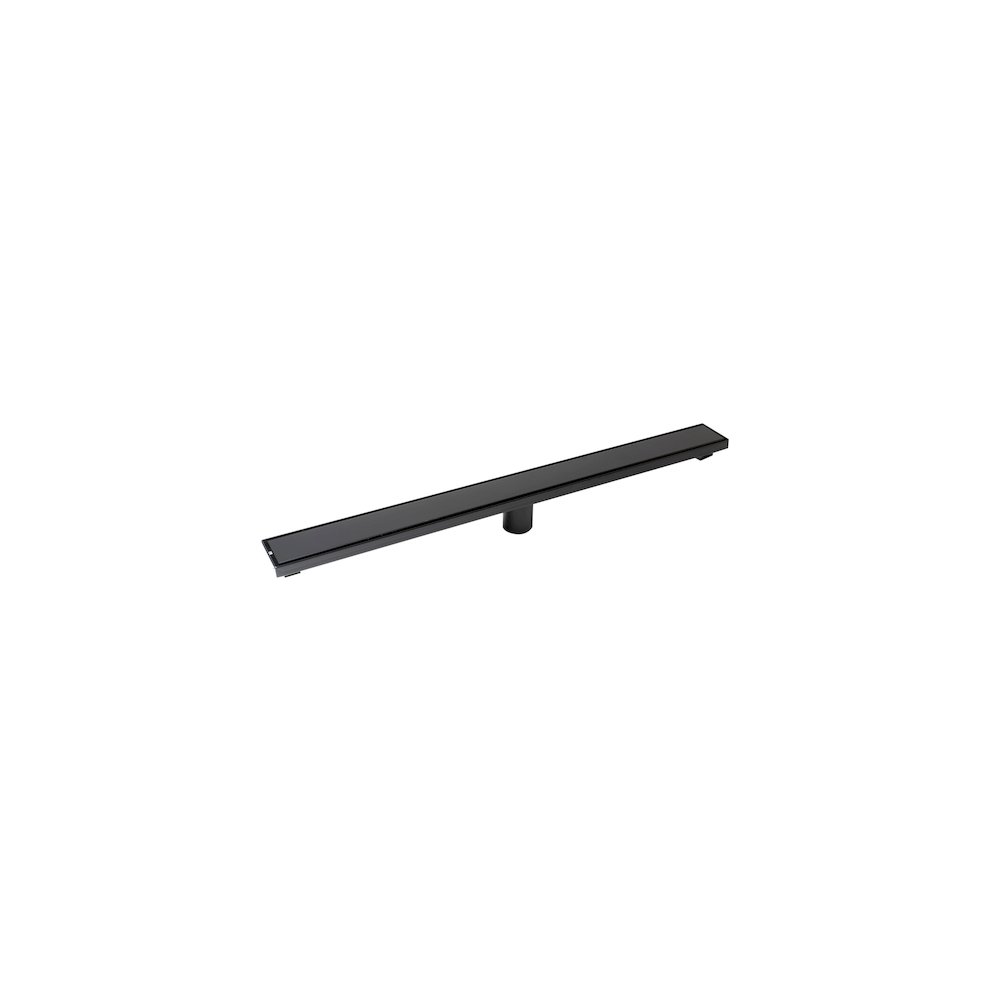 32" Black Matte Stainless Steel Linear Shower Drain with Solid Cover. Picture 2