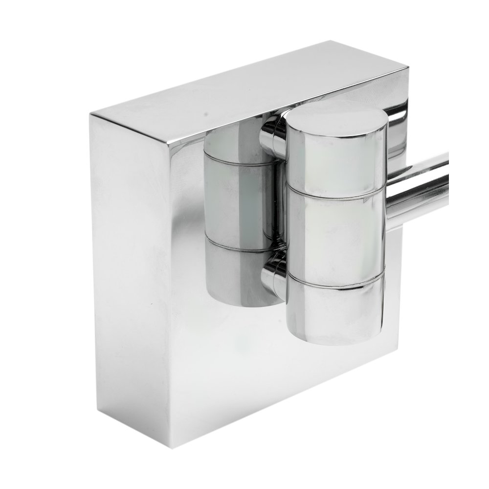 Polished Chrome Wall Mount Square 8" 5x Magnifying Cosmetic Mirror with Light. Picture 6