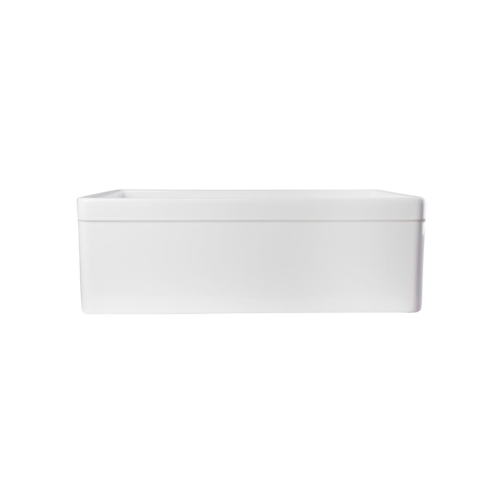 White 30" Decorative Lip Apron Single Bowl Fireclay Farmhouse Kitchen Sink. Picture 7