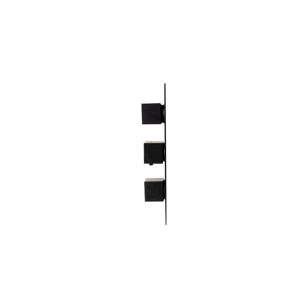 Black Matte 3-Way Thermostatic Valve Shower Mixer Square Knobs. Picture 7