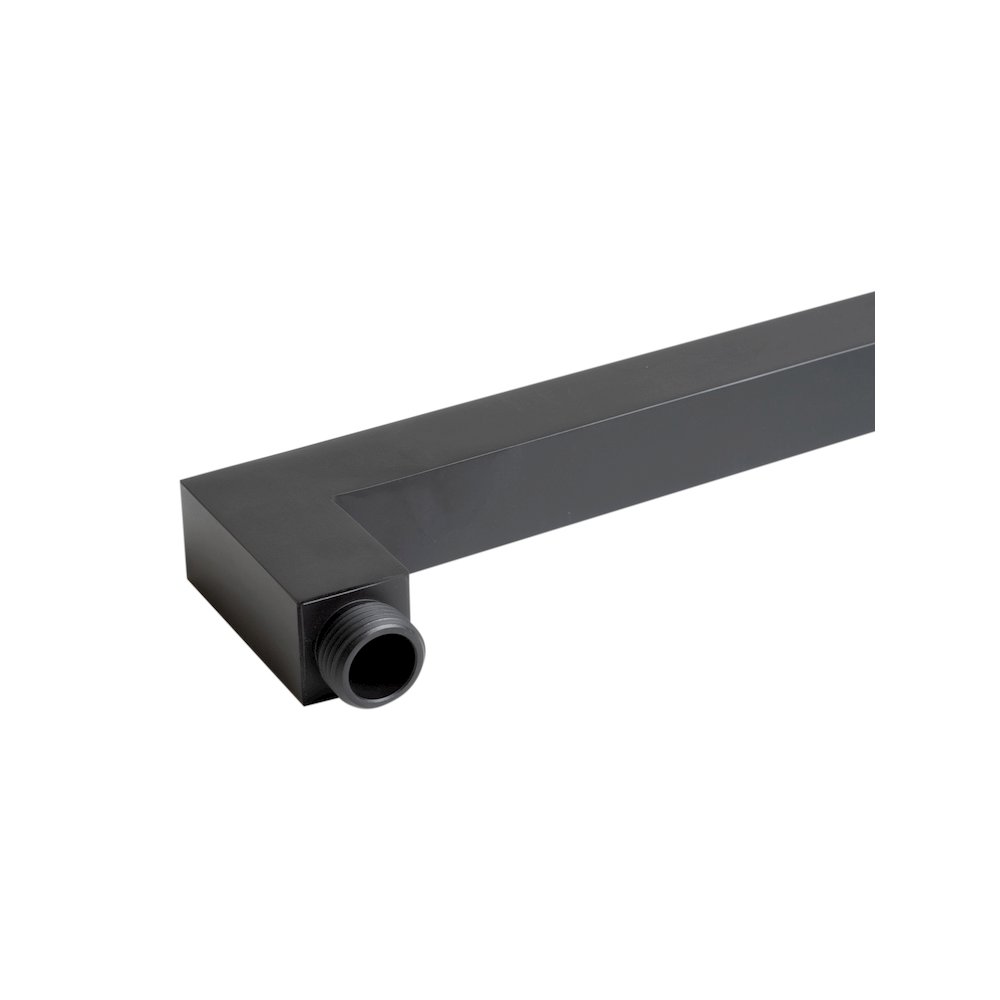 Black Matte 16" Square Wall Shower Arm. Picture 5