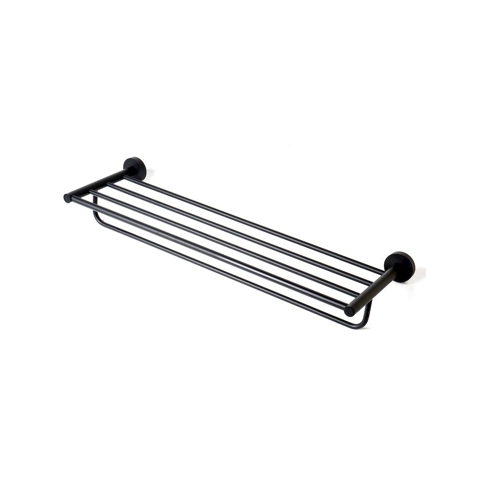 Black Matte 26" Towel Bar & Shelf. Picture 1