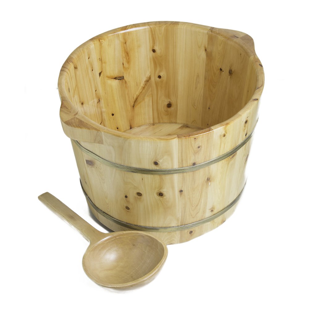 Round Wooden Cedar Foot Soaking Tub. Picture 7