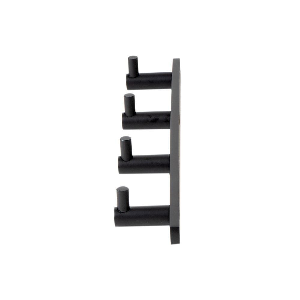 Black Matte Wall Mounted 4 Prong Robe / Towel Hook. Picture 7
