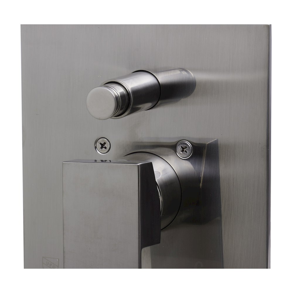 Brushed Nickel Shower Valve Mixer with Square Lever Handle and Diverter. Picture 2