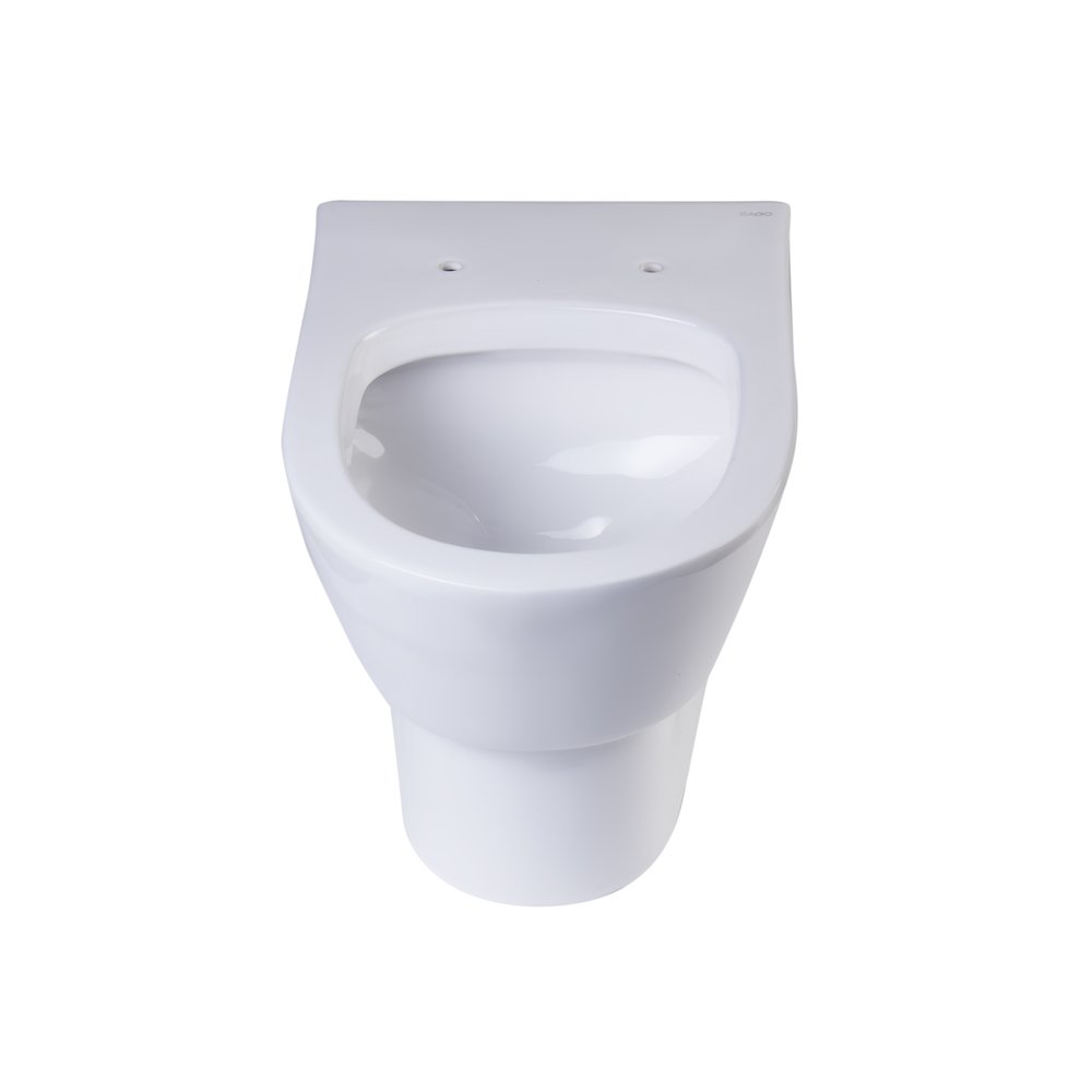 Round Modern Wall Mount Dual Flush Toilet Bowl. Picture 8