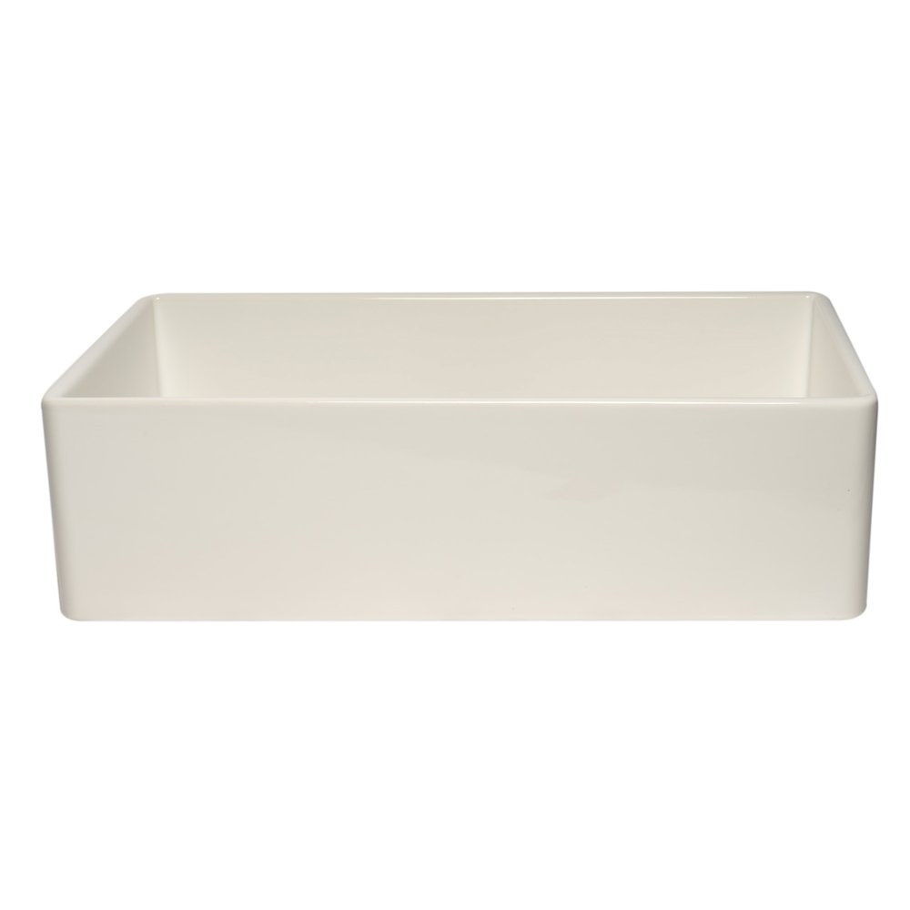 White 36" Smooth Apron Single Bowl Fireclay Farm Sink. Picture 4