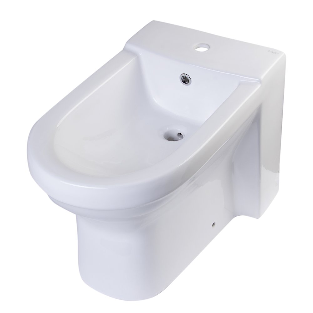 White Ceramic Bathroom Bidet with Elongated Seat. Picture 1
