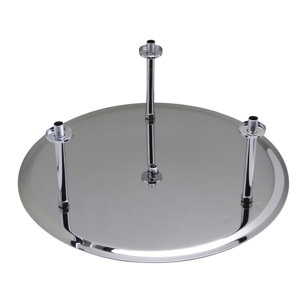 24" Round Polished Solid Stainless Steel Ultra Thin Rain Shower Head. Picture 4