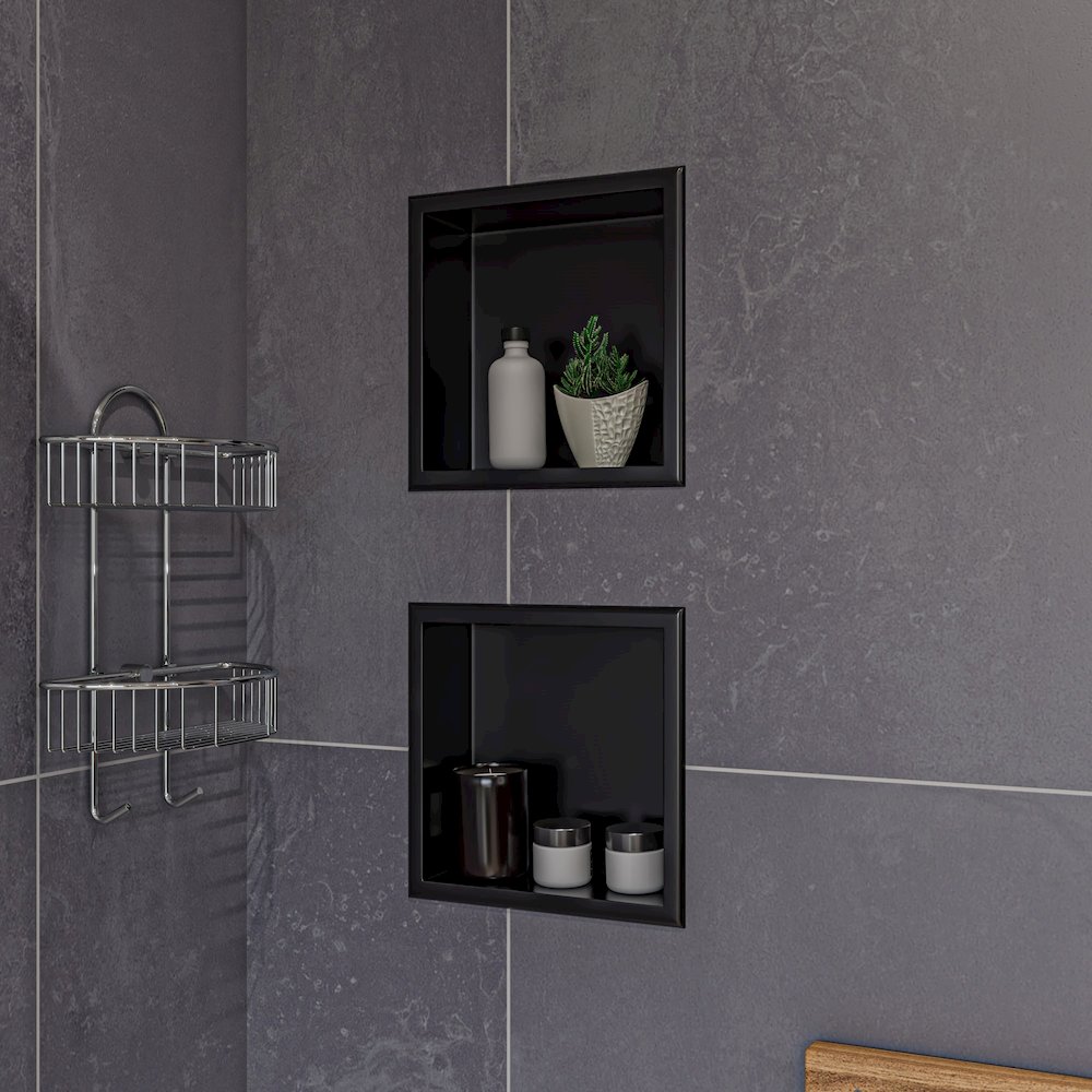 Polished Chrome Wall Mounted Double Basket Shower Shelf Bathroom Accessory. Picture 7