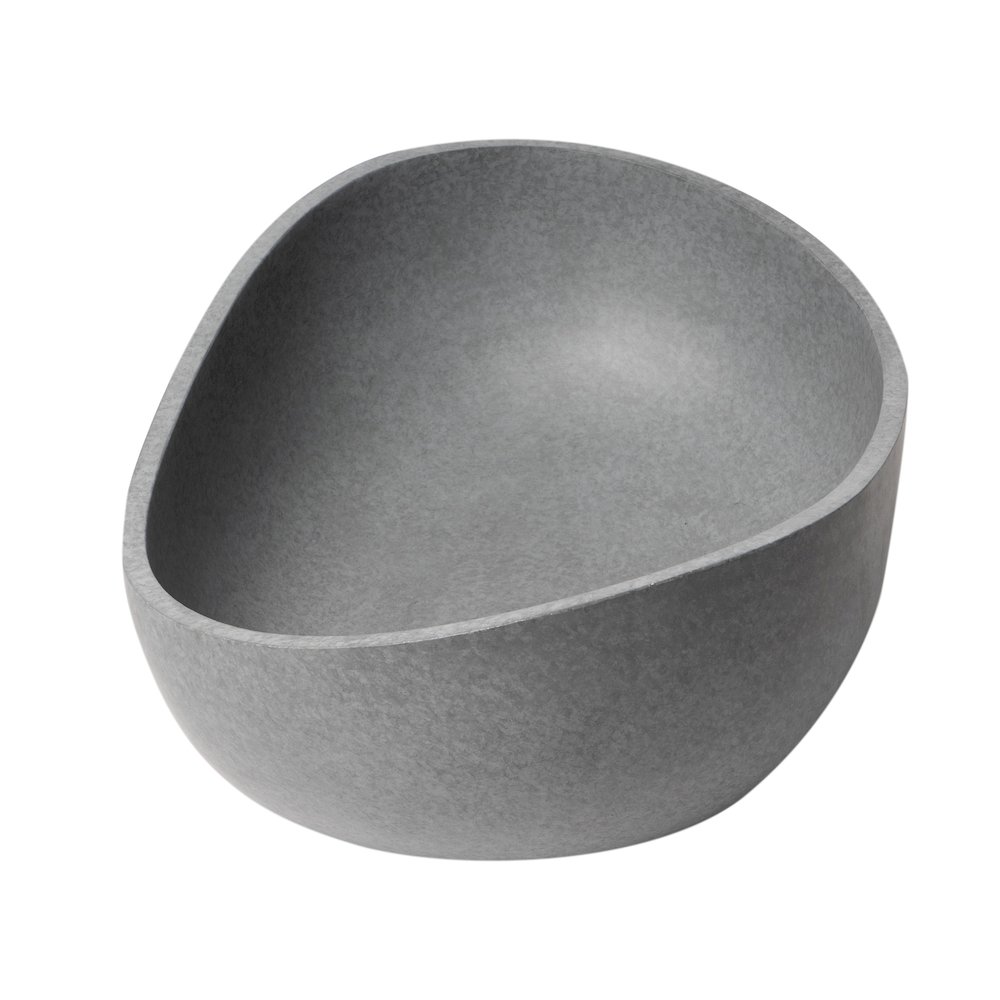23" Solid Concrete Wavy Oval Above Mount Vessel Sink. Picture 5