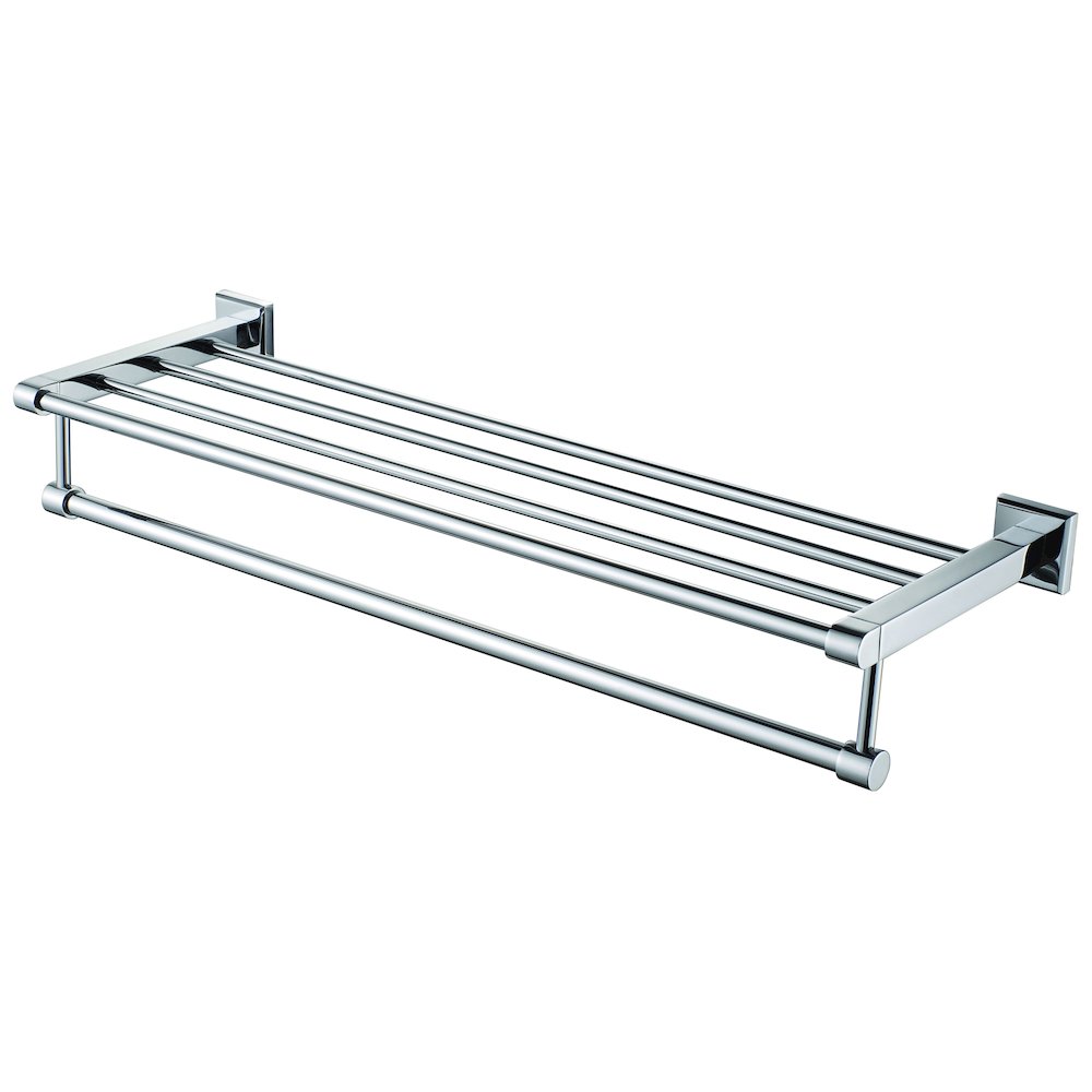 Polished Chrome 24 inch Towel Bar & Shelf Bathroom Accessory. Picture 1