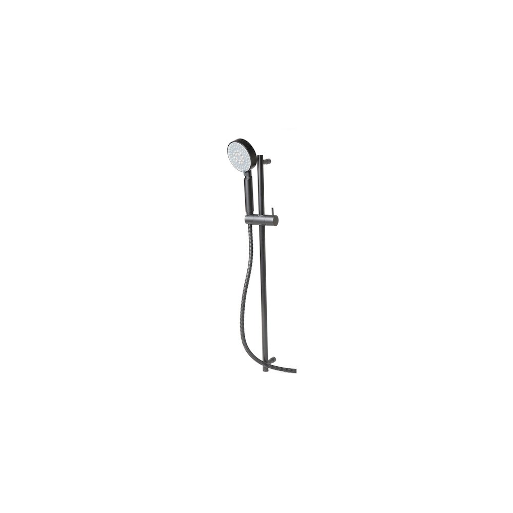 Black Matte Round Sliding Rail Hand Shower Set. Picture 1