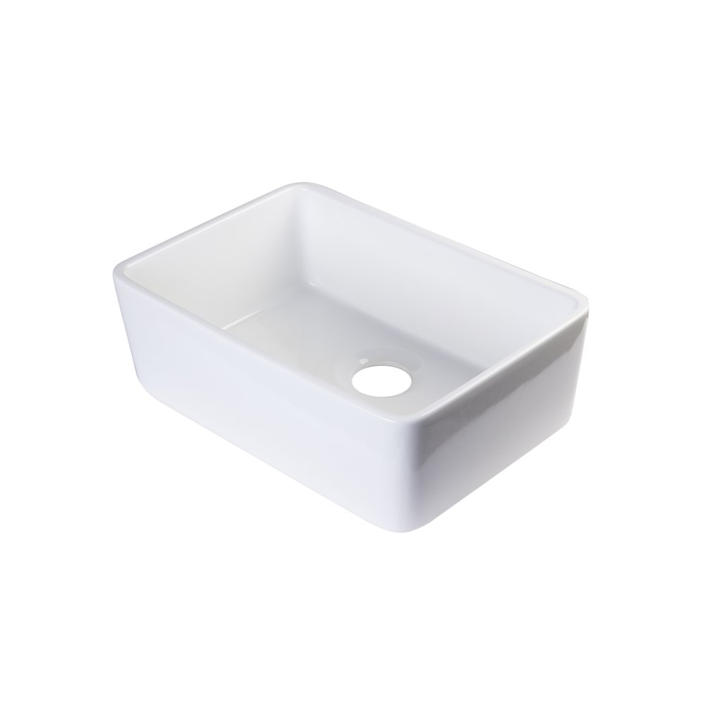 24 inch White Single Bowl Fireclay Undermount Kitchen Sink. Picture 6