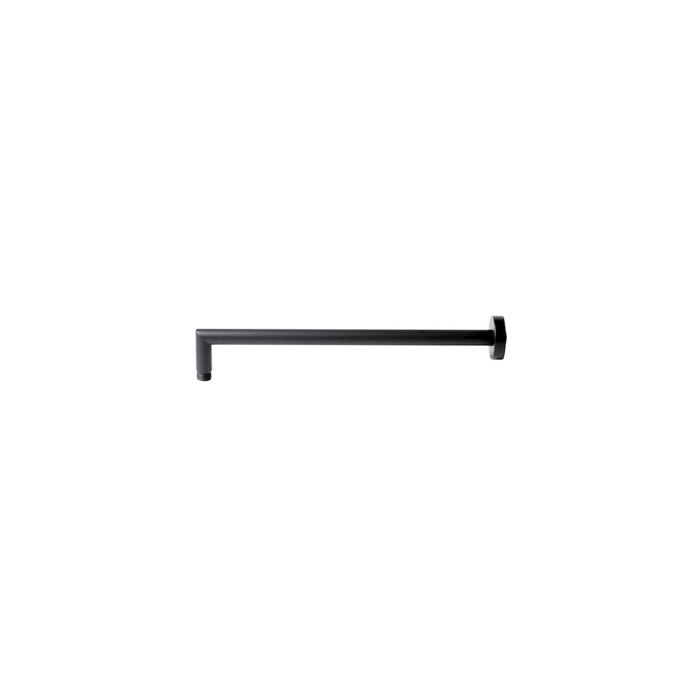 Black Matte 16" Round Wall Shower Arm. Picture 4