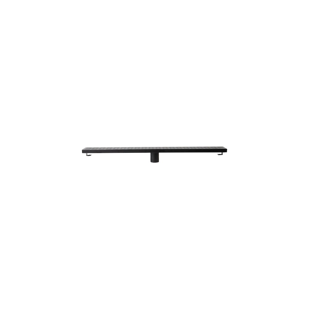 32" Black Matte Stainless Steel Linear Shower Drain with Groove Holes. Picture 5