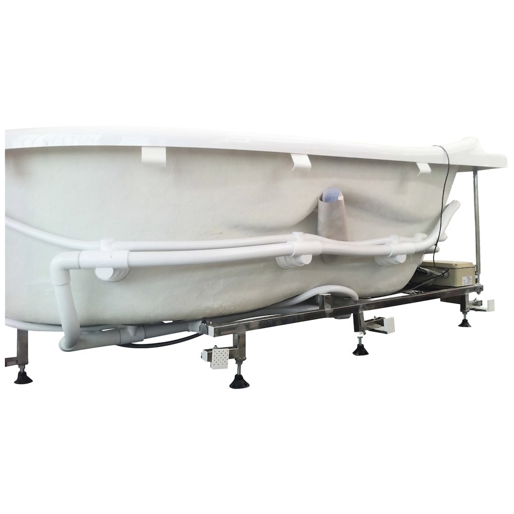 6 ft Right Drain Corner Acrylic White Whirlpool Bathtub for Two. Picture 5