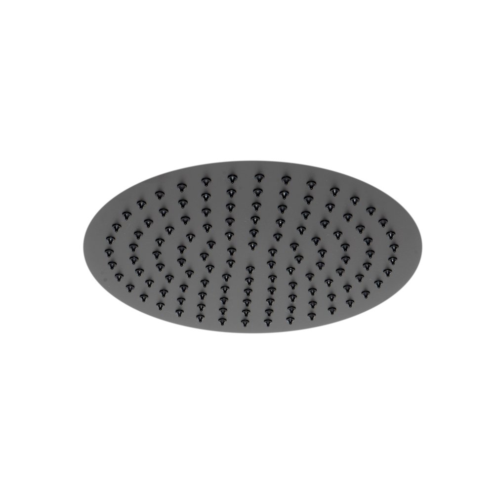 Matte Black Stainless Steel 12" Round Ultra-Thin Rain Shower Head. Picture 5