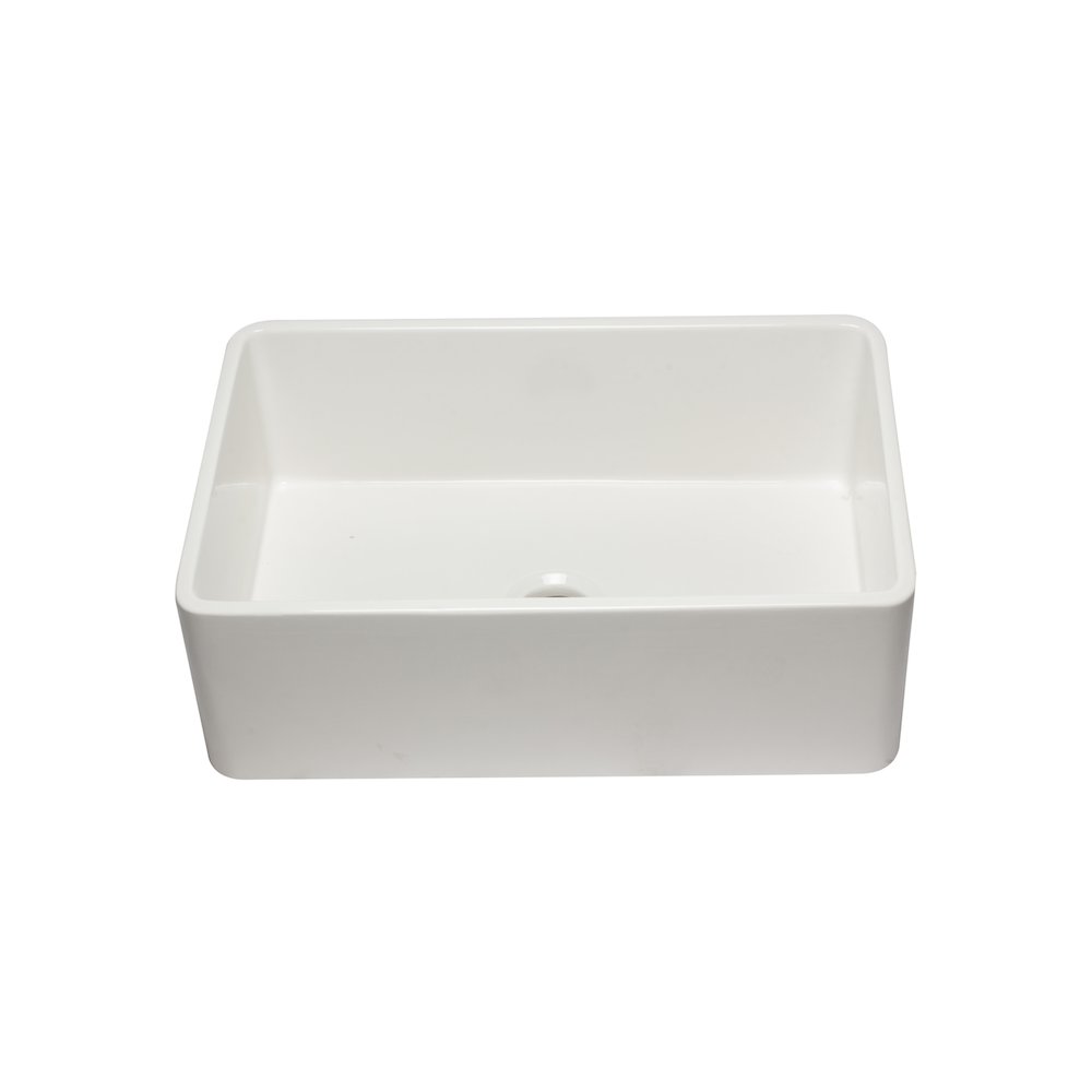 30 inch White Reversible Single Fireclay Farmhouse Kitchen Sink. Picture 6