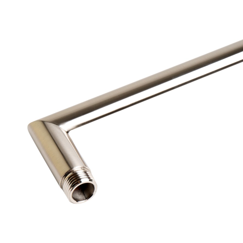 Brushed Nickel 16" Round Wall Shower Arm. Picture 2