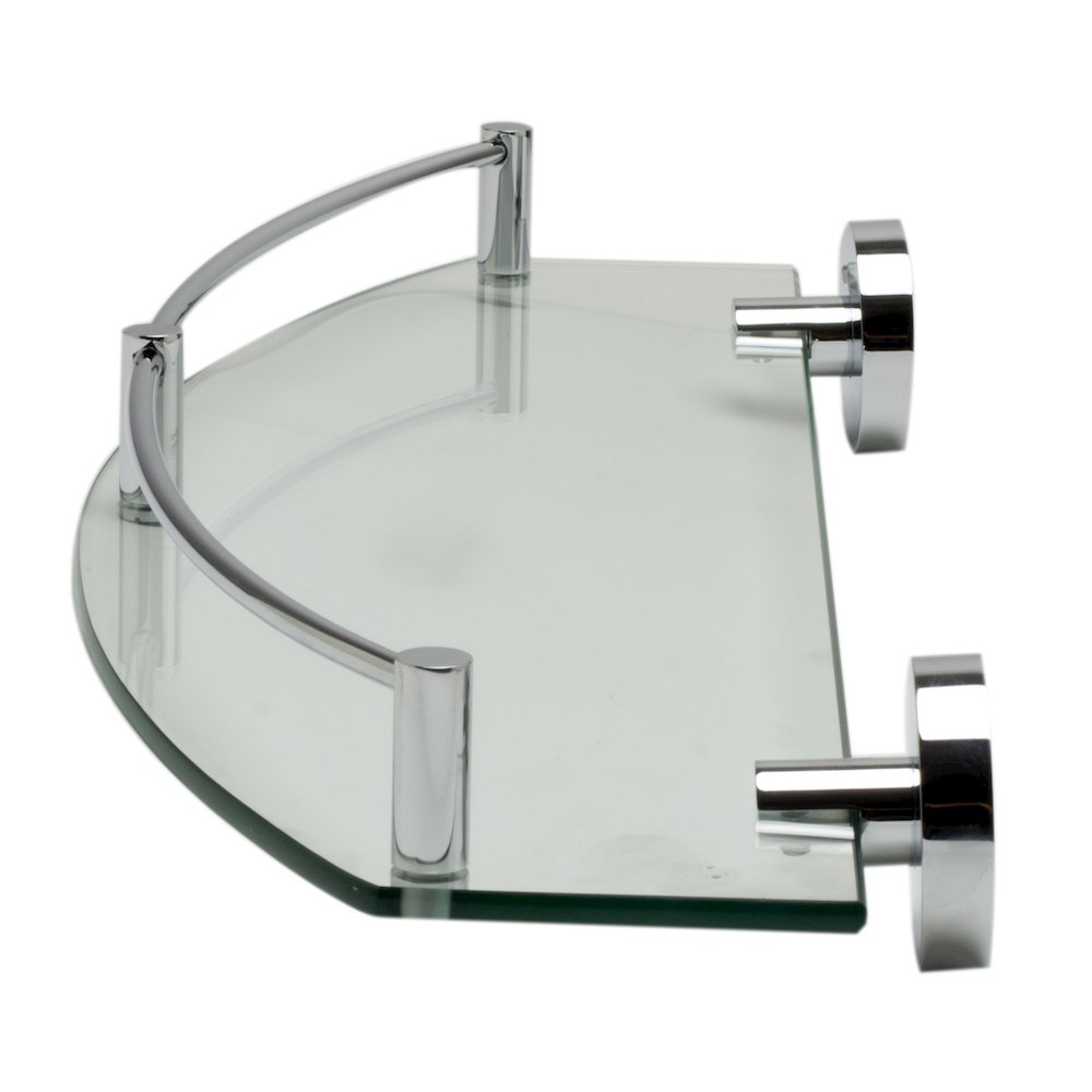 Polished Chrome Wall Mounted Glass Shower Shelf Bathroom Accessory. Picture 2