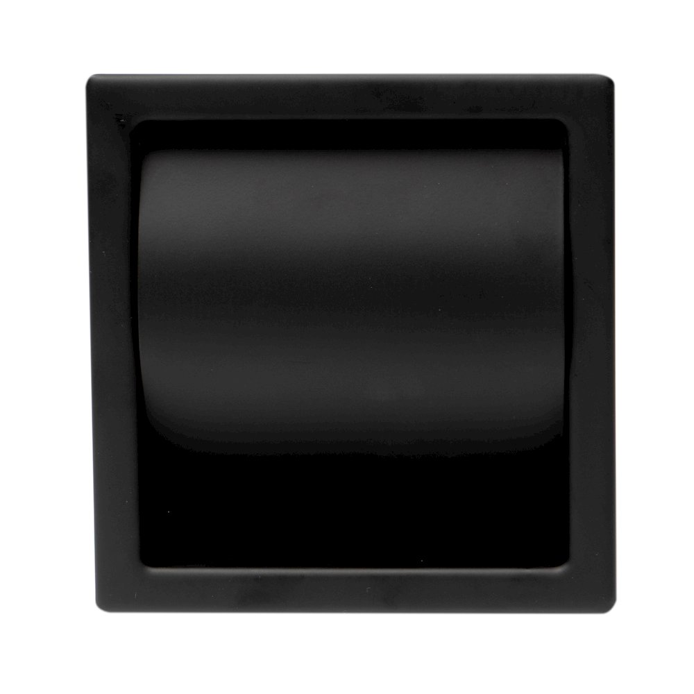 Black Matte Stainless Steel Recessed Toilet Paper Holder with Cover. Picture 5