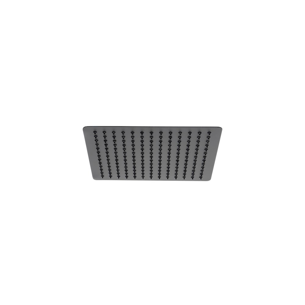 Matte Black Stainless Steel 12" Square Ultra-Thin Rain Shower Head. Picture 4