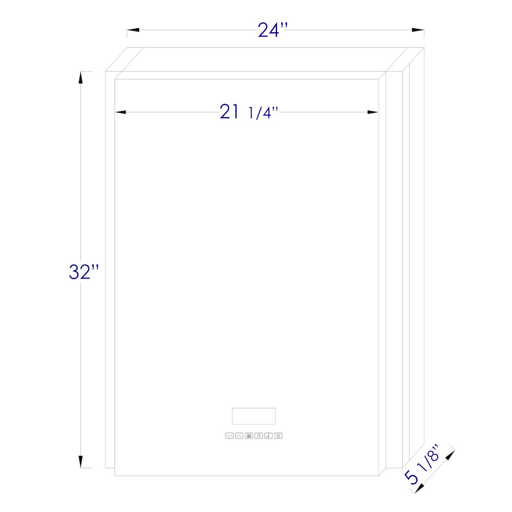 24" x 32" Single Door LED Light Bluetooth Medicine Cabinet. Picture 10