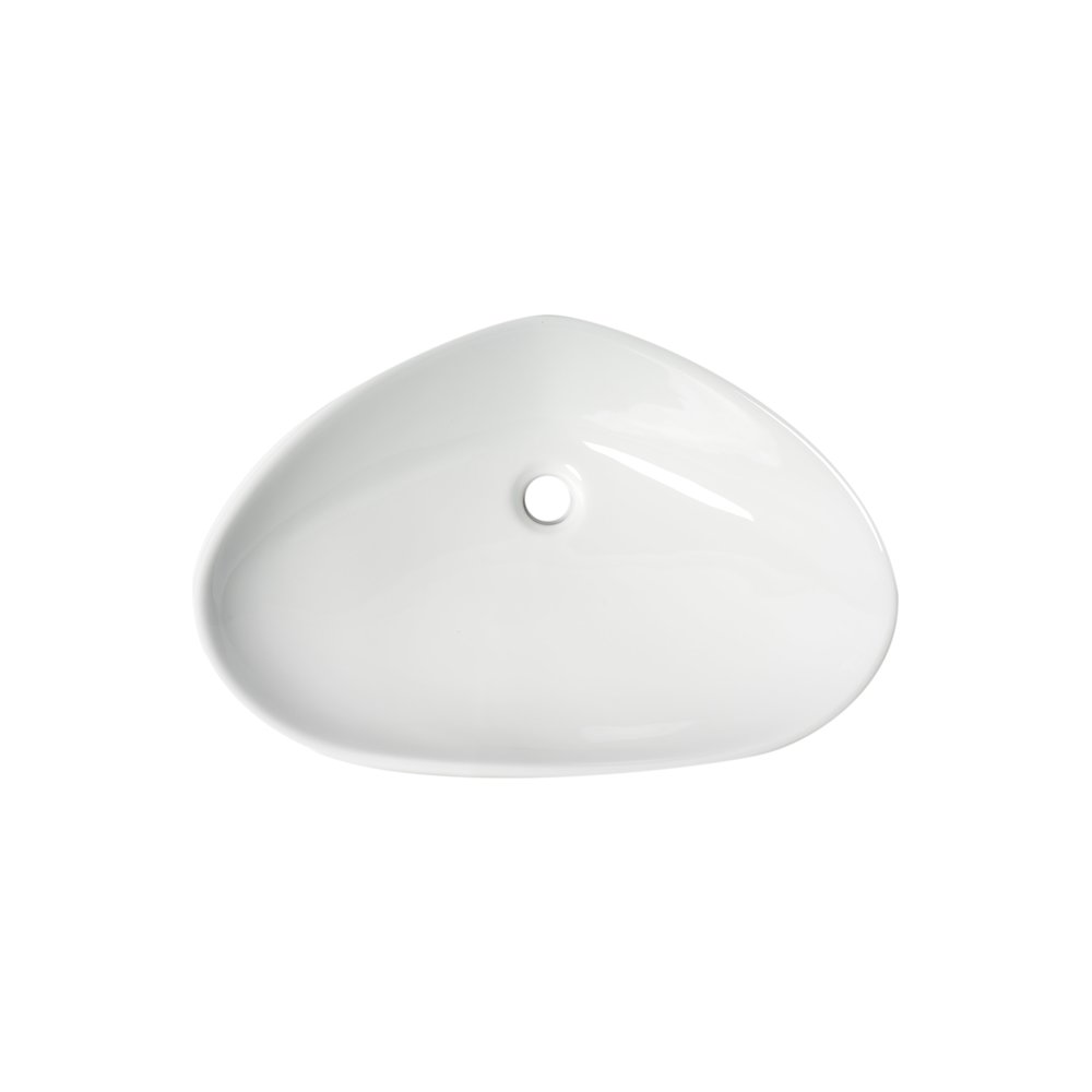 White 23" Fancy Above Mount Ceramic Sink. Picture 8