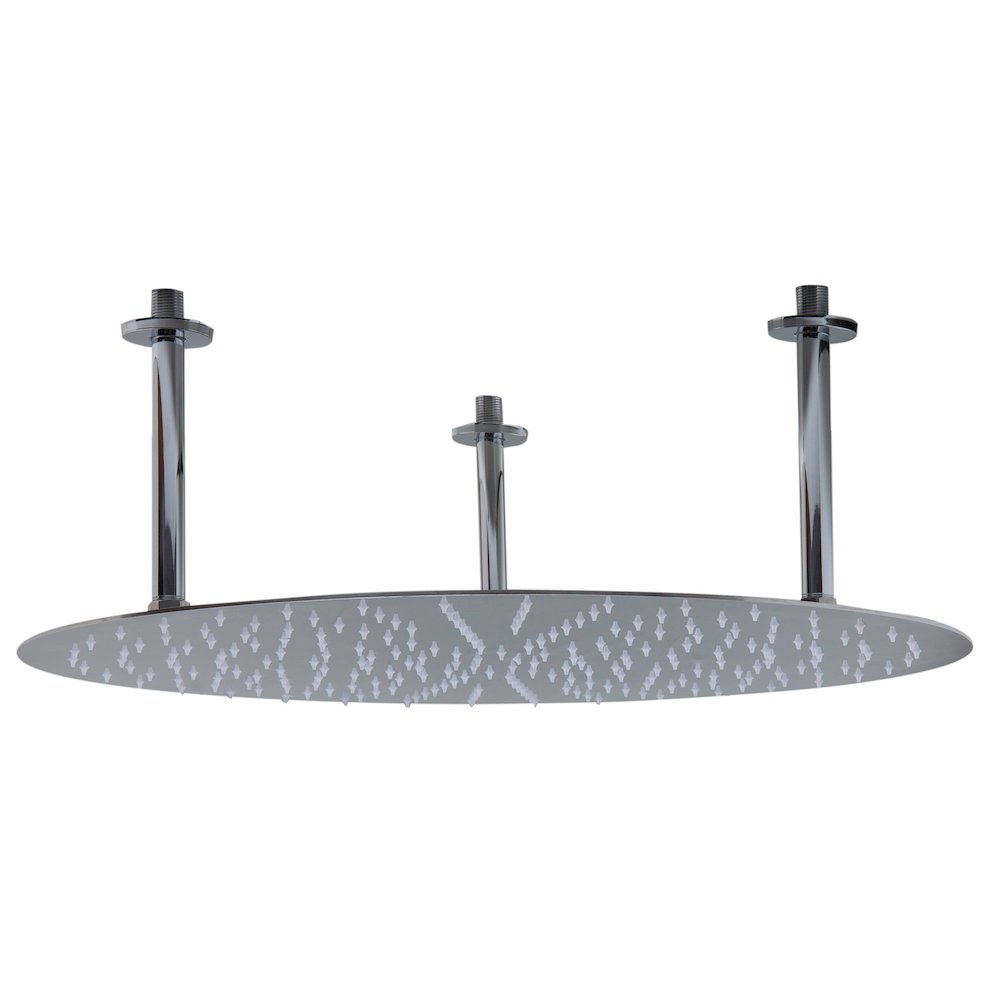 24" Round Polished Solid Stainless Steel Ultra Thin Rain Shower Head. Picture 1