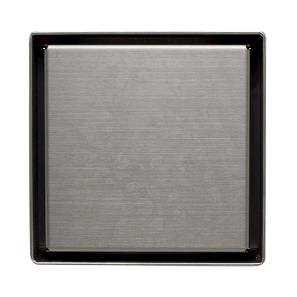 5" x 5" Modern Square Brushed Stainless Steel Shower Drain with Solid Cover. Picture 5
