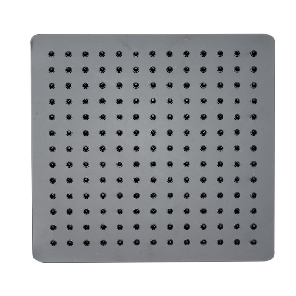 Matte Black Stainless Steel 12" Square Ultra-Thin Rain Shower Head. Picture 6