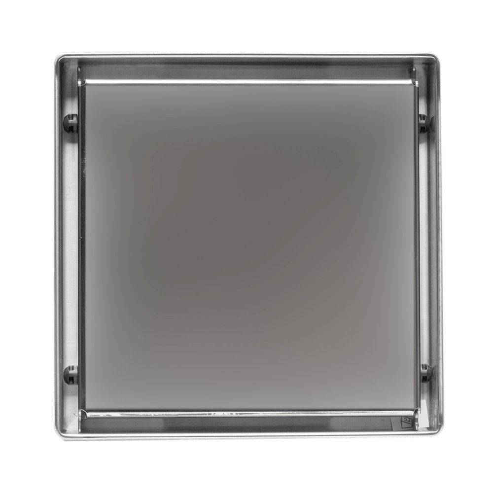 5" x 5" Modern Square Polished Stainless Steel Shower Drain with Solid Cover. Picture 5