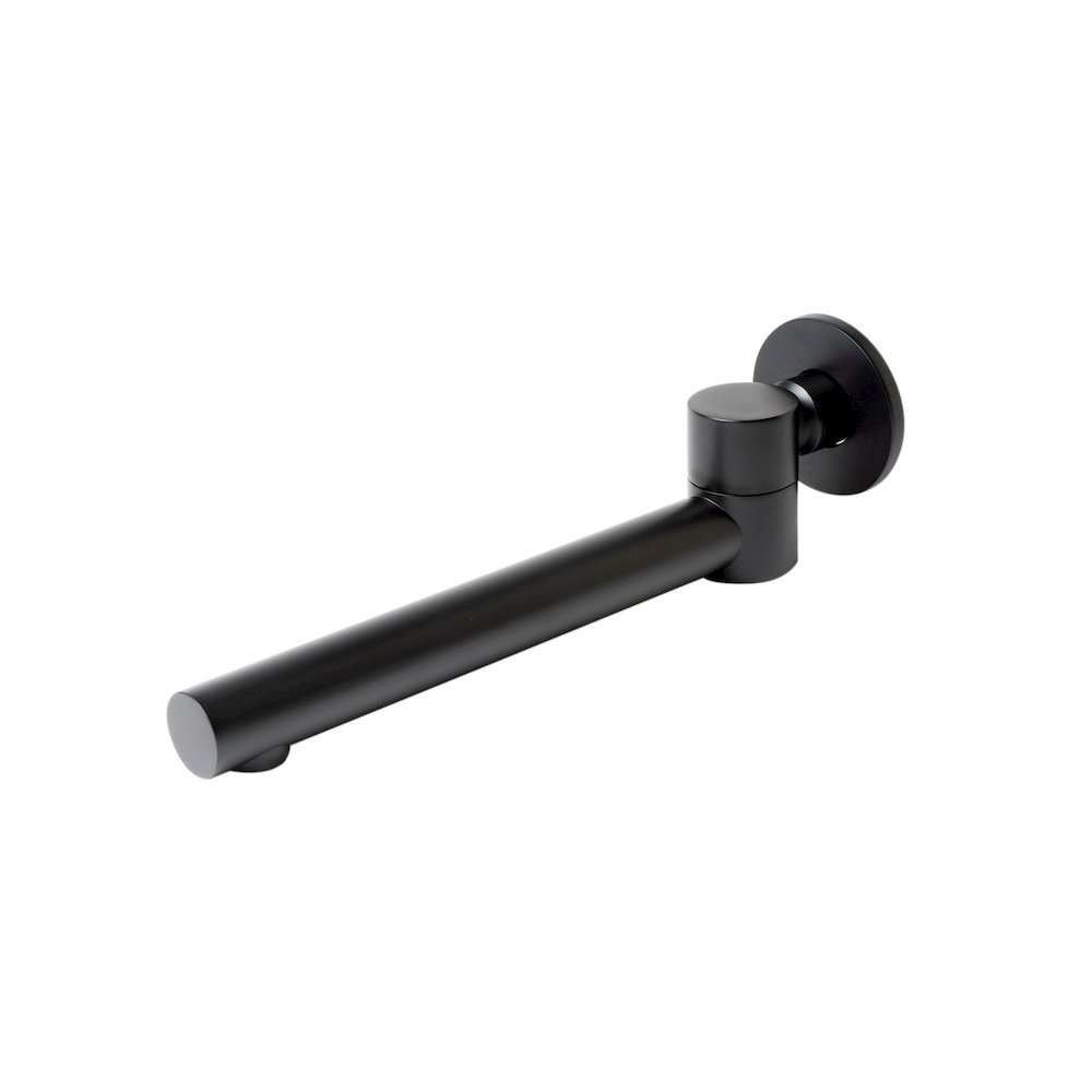 Black Matte Round Foldable Tub Spout. Picture 1