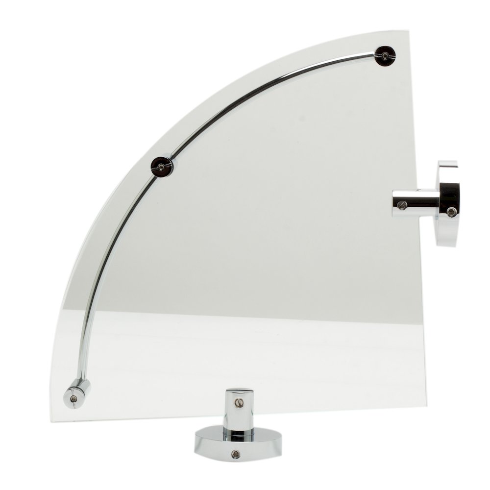 Polished Chrome Corner Mounted Glass Shower Shelf Bathroom Accessory. Picture 2