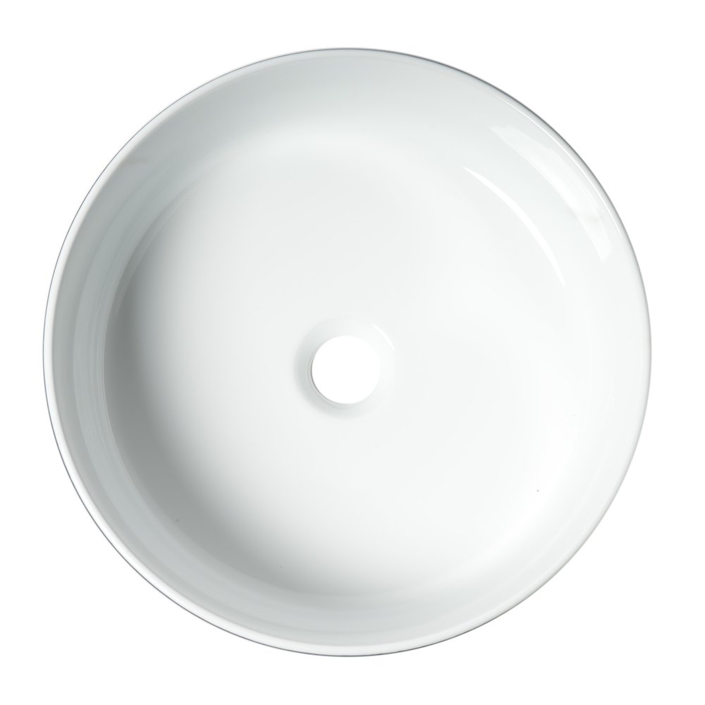 Black & White 15" Round Above Mount Ceramic Sink. Picture 6