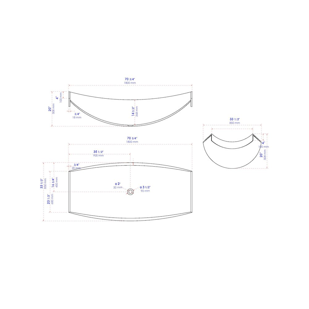 Black Matte 71" Solid Surface Resin Suspended Wall Mounted Hammock Bathtub. Picture 10