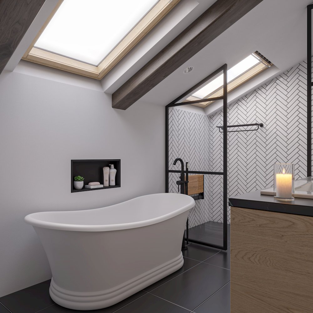 67" White Matte Pedestal Solid Surface Resin Bathtub. Picture 5