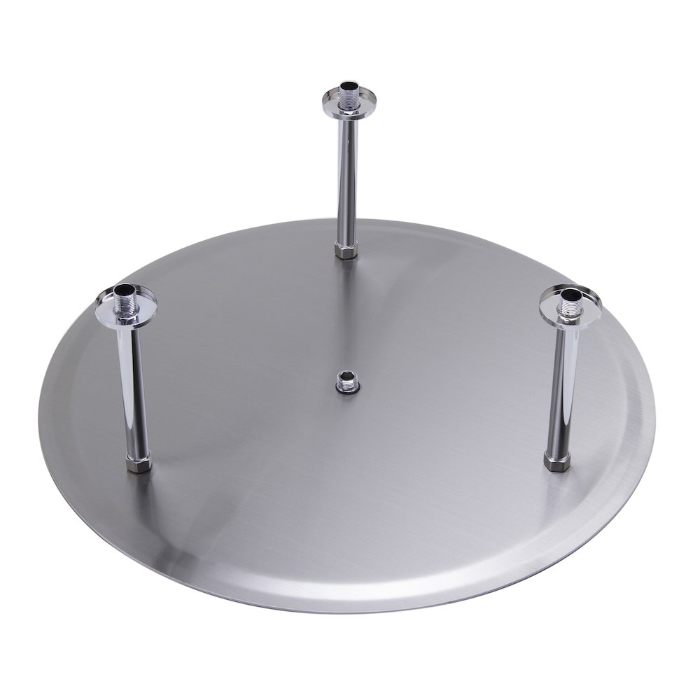 24" Round Brushed Solid Stainless Steel Ultra Thin Rain Shower Head. Picture 4