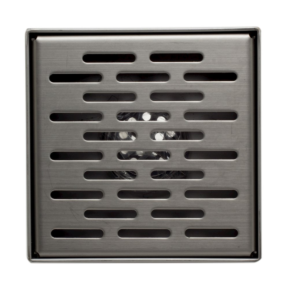 ABSD55C 5" x 5" Modern Square Stainless Steel Shower Drain with Groove Holes. Picture 3
