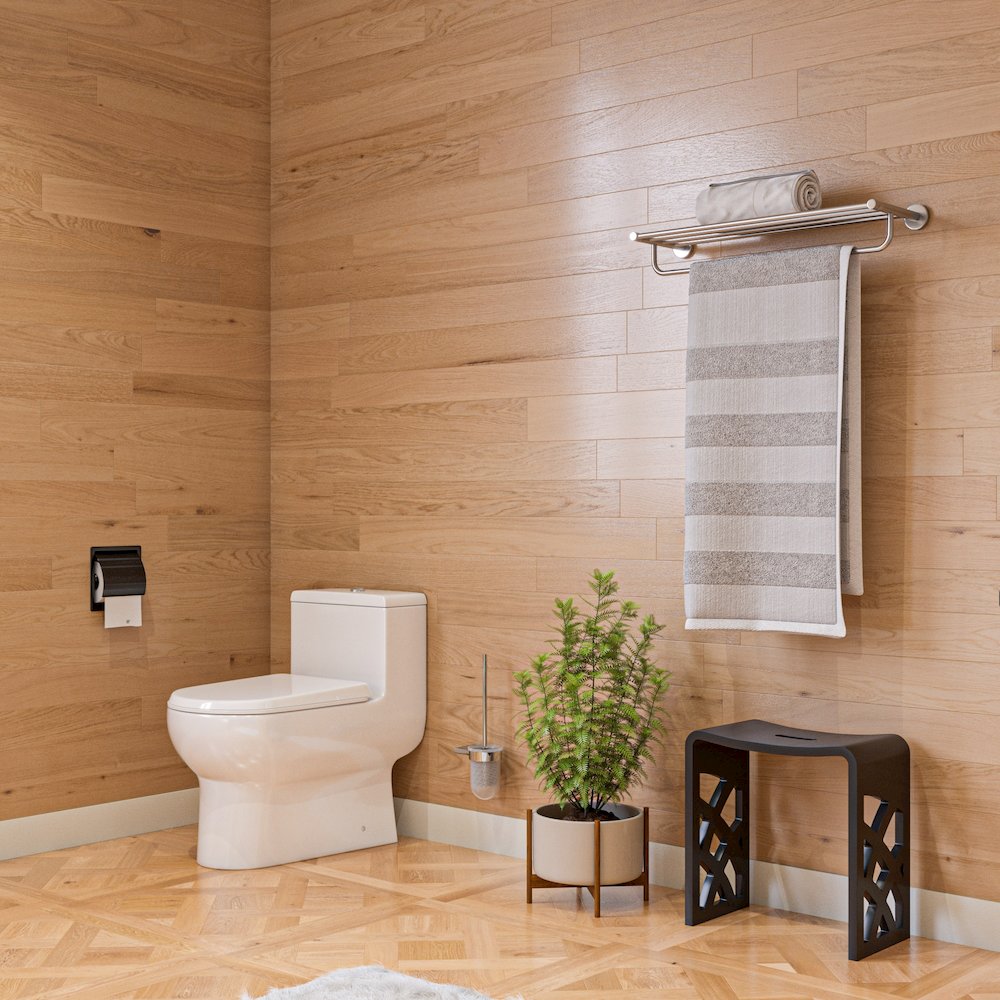 Brushed Nickel 26 inch Towel Bar & Shelf Bathroom Accessory. Picture 7