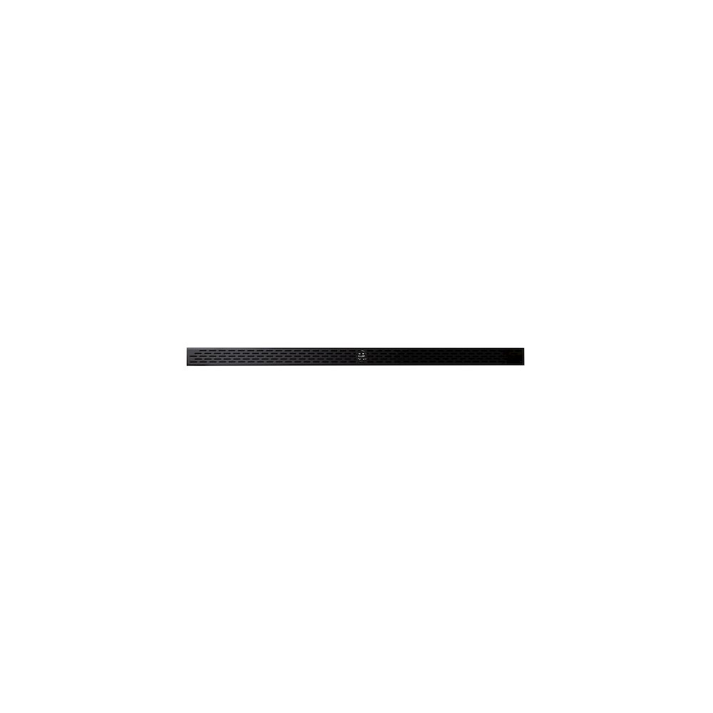 59" Black Matte Stainless Steel Linear Shower Drain with Groove Holes. Picture 4