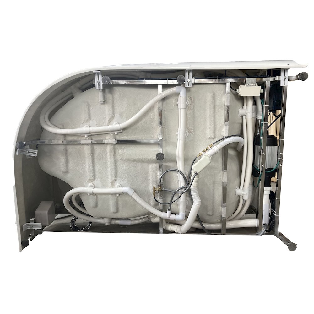 6 ft Right Drain Corner Acrylic White Whirlpool Bathtub for Two. Picture 9