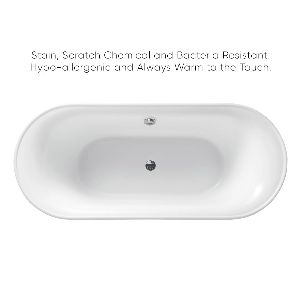 Bathhaus Oval Double Ended Freestanding Lucite Acrylic Bathtub. Picture 3