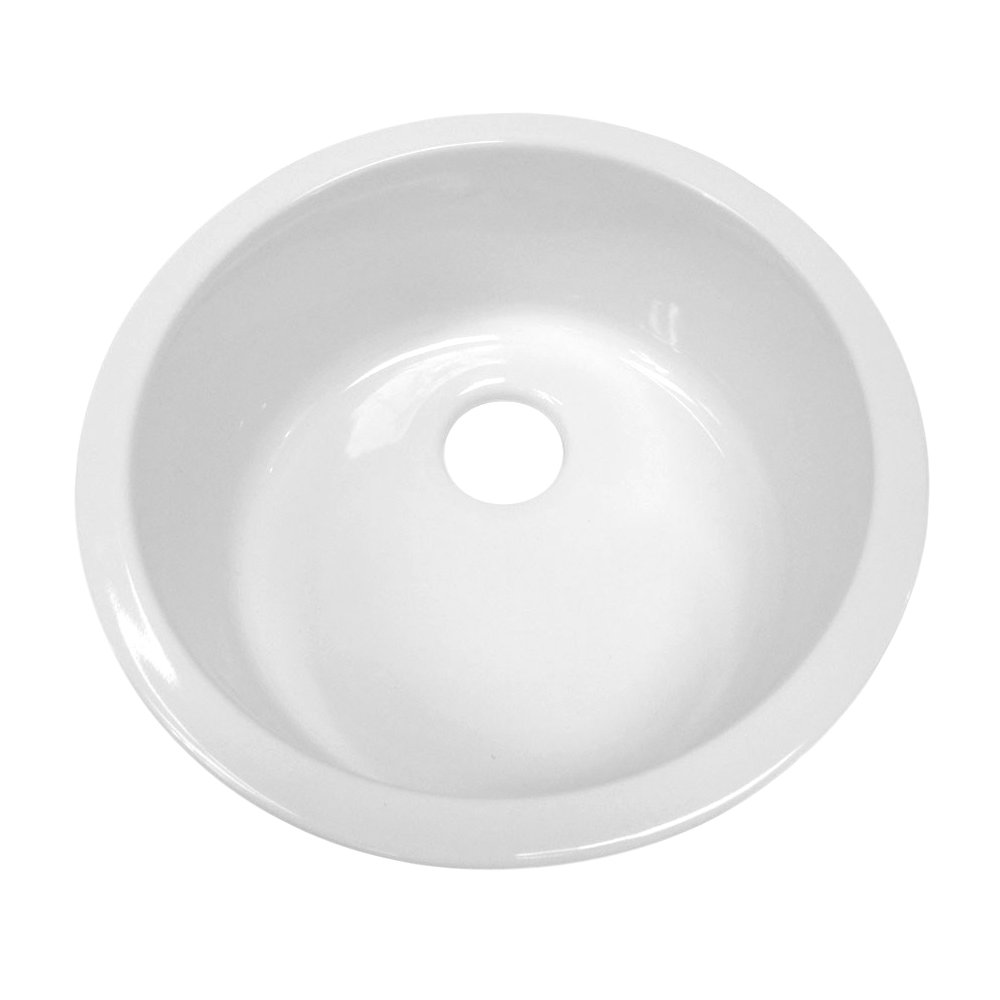 Elementhaus Fireclay Circular Drop In/Undermount Sink. Picture 1