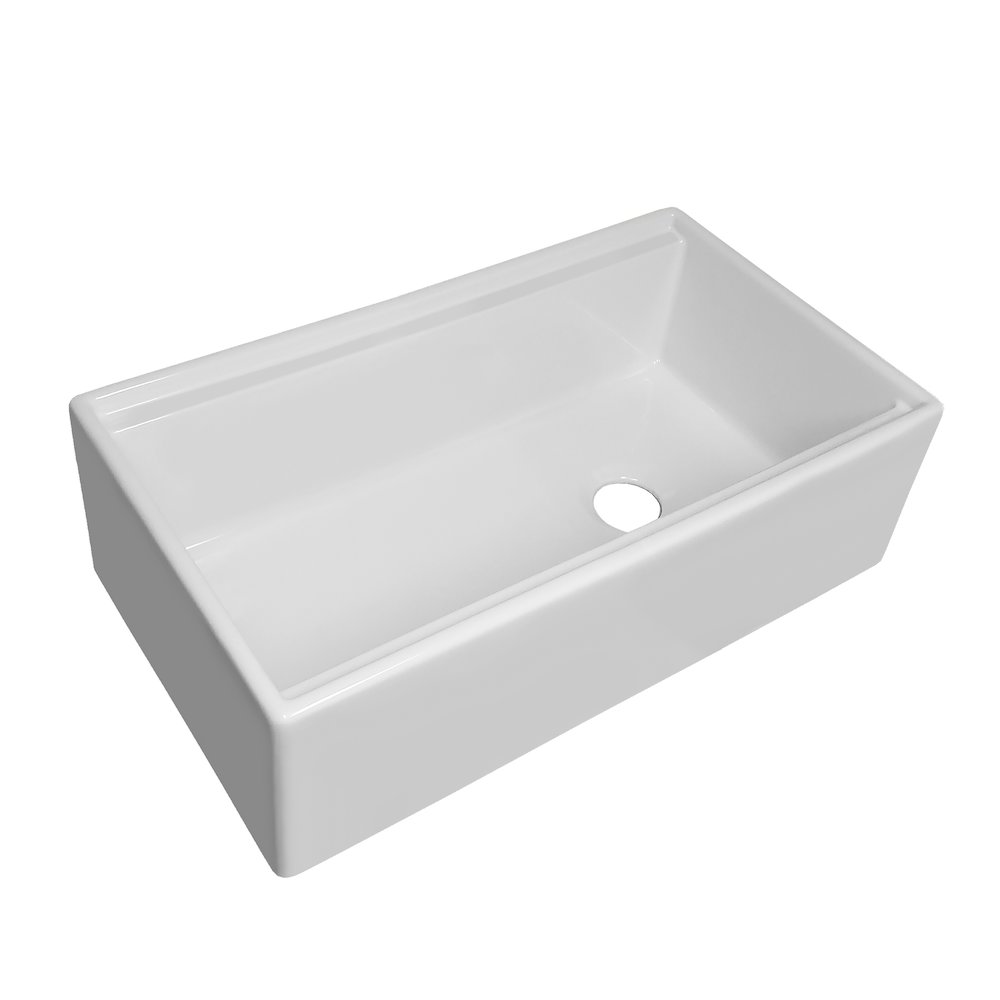 Collection 33" Reversible Single Bowl Fireclay Sink Set. Picture 5