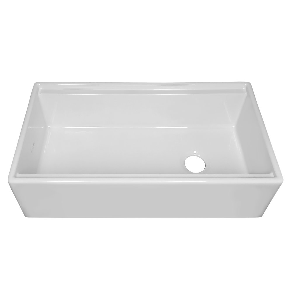 Collection 36" Reversible Single Bowl Fireclay Sink Set. Picture 4