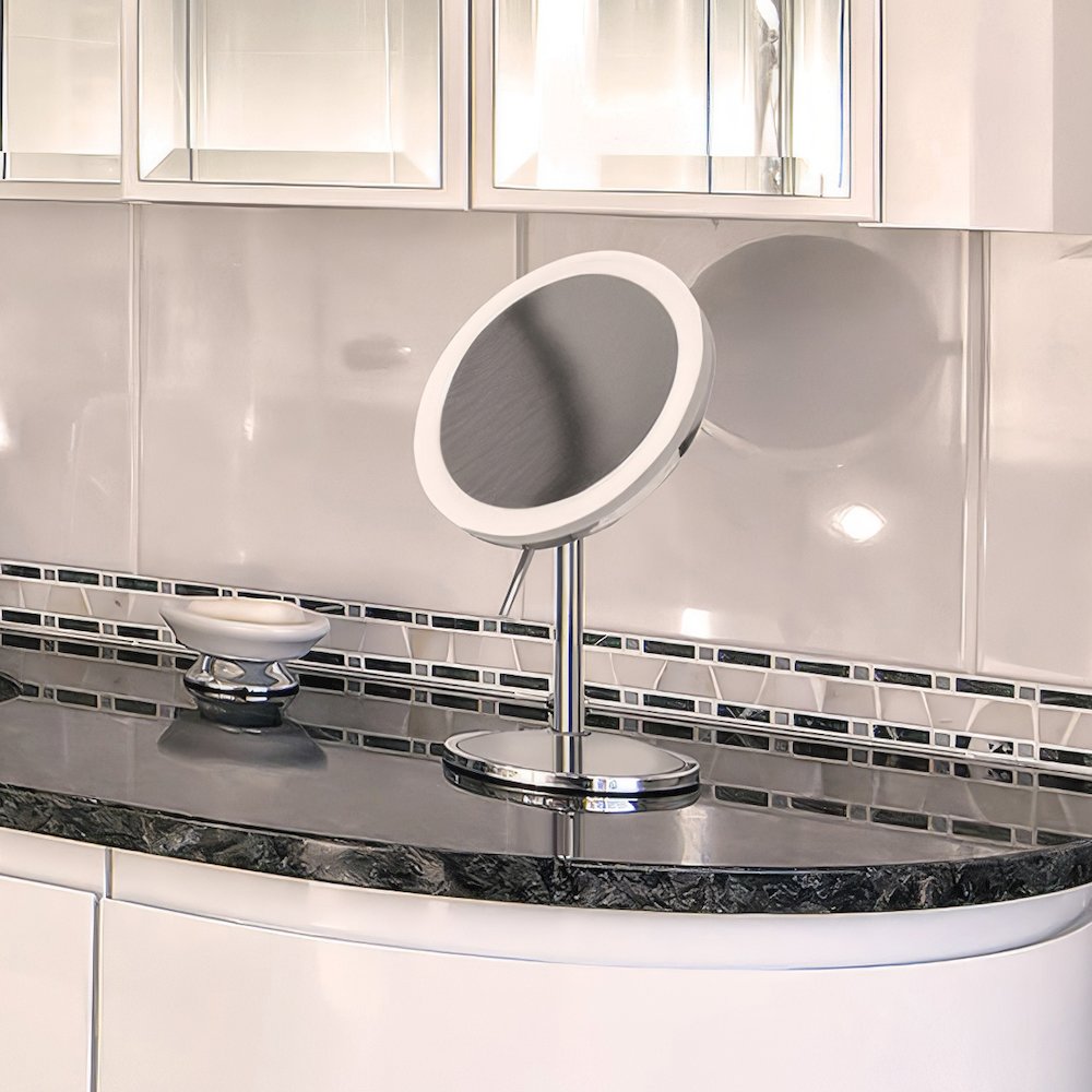 Round Freestanding Led 5X Magnified Mirror. Picture 2