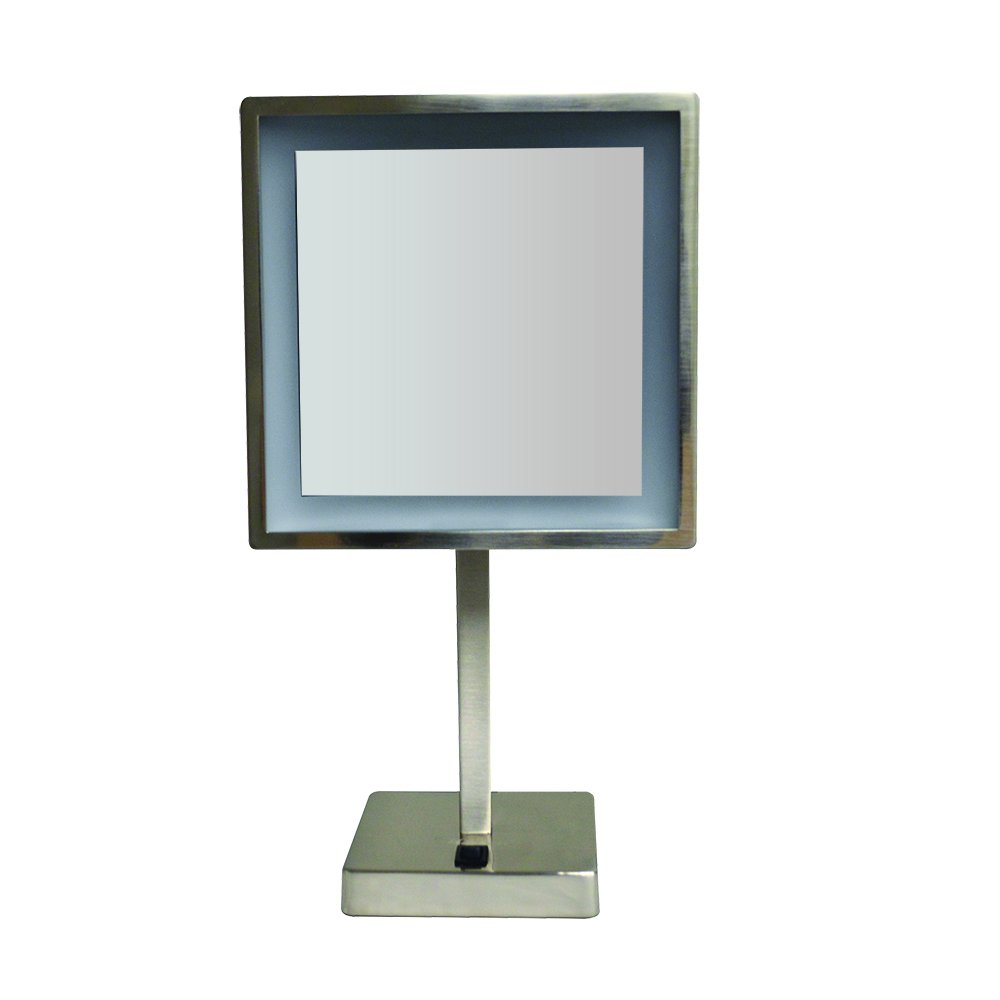 Square Freestanding Led 5X Magnified Mirror. Picture 1